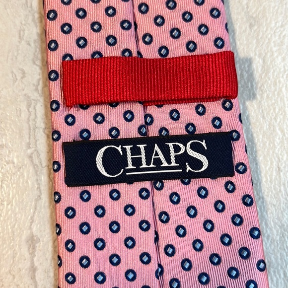 CHAPS Navy/Pink Neck Tie Classic or Casual 3”, 58”. - Picture 3 of 7
